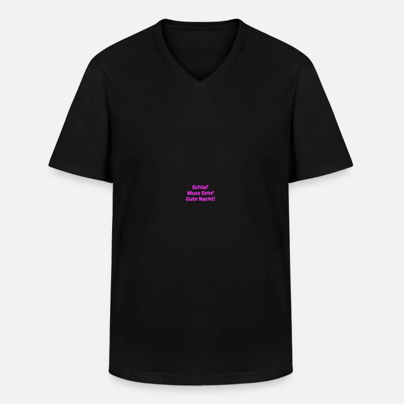 Schlafen Langschläfer Schlaf Morgenmuffel - Männer-T-Shirt mit V-Ausschnitt - Schwarz