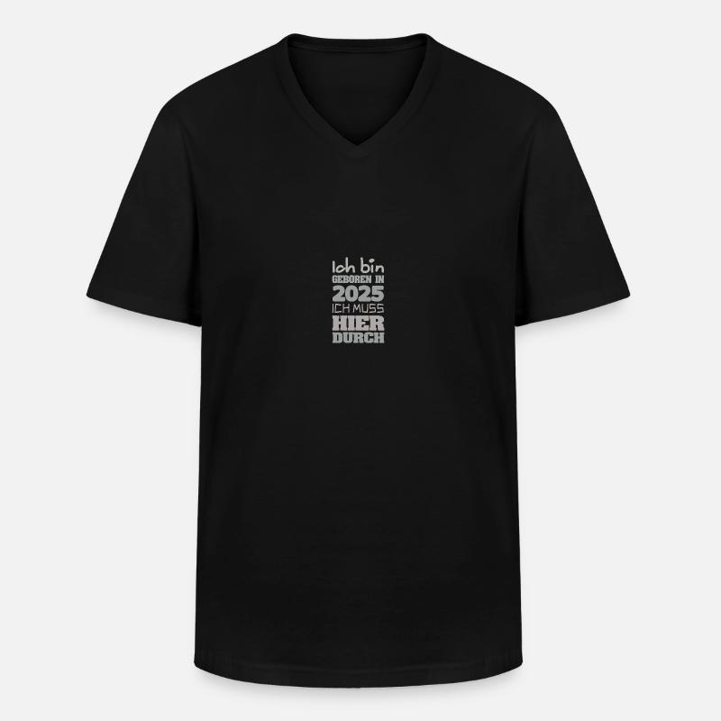 Bin 2025 - Männer-T-Shirt mit V-Ausschnitt - Schwarz