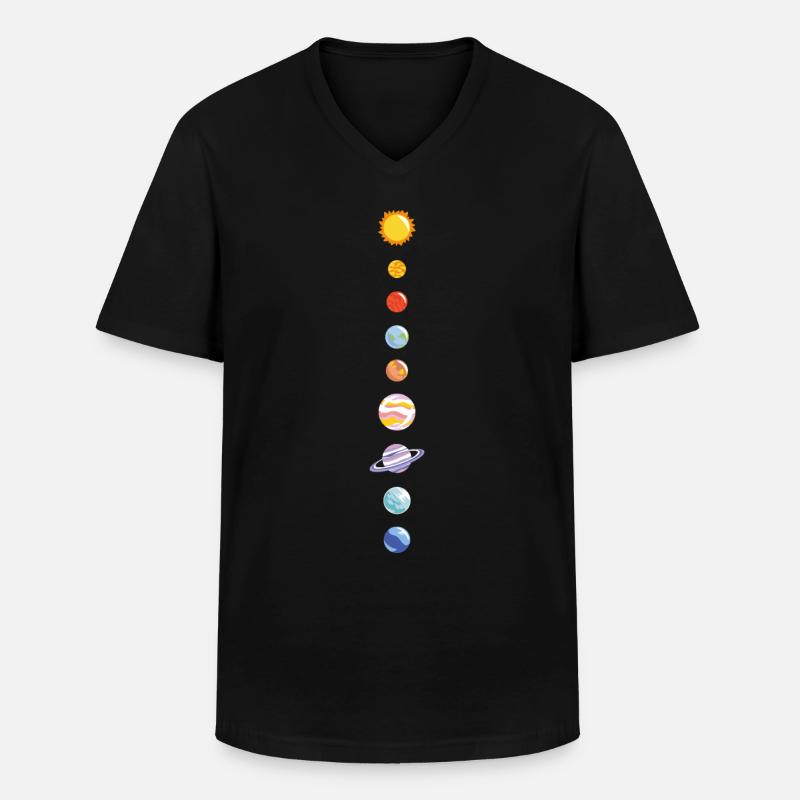 Sonnensystem - Männer-T-Shirt mit V-Ausschnitt - Schwarz