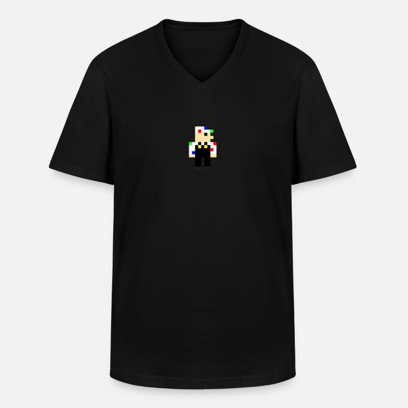 Pixel Clown – Retro Bunt - Männer-T-Shirt mit V-Ausschnitt - Schwarz