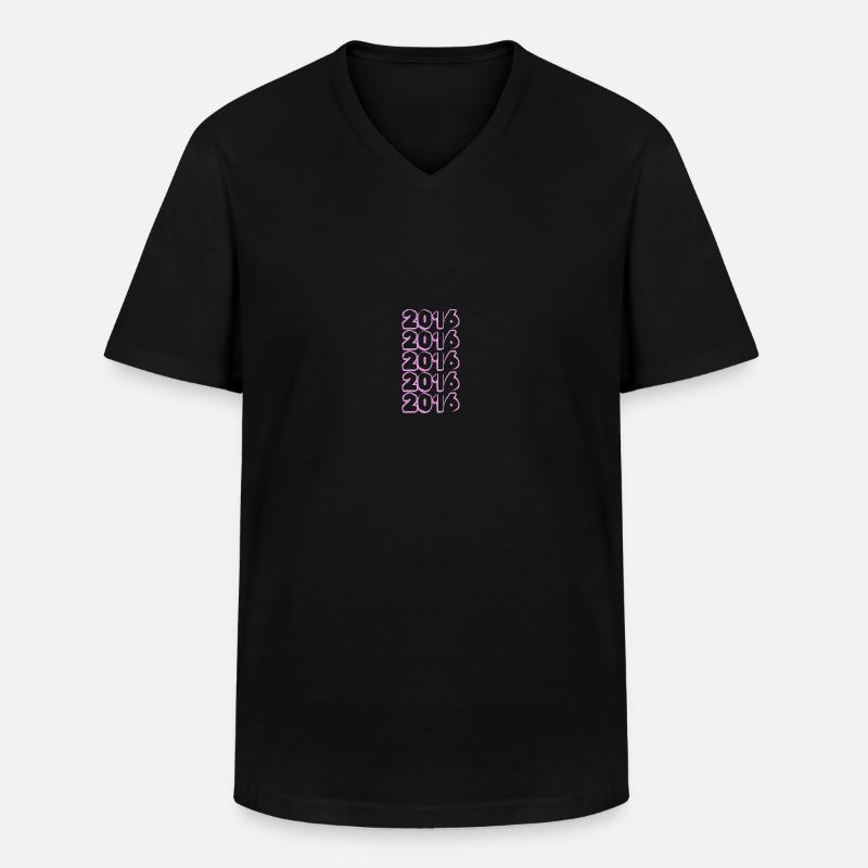 Rosa 2016 - Männer-T-Shirt mit V-Ausschnitt - Schwarz
