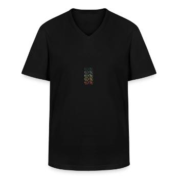 1961 - T-shirt col V Homme - noir - Devant - AI Model Male 178 dark (178cm)