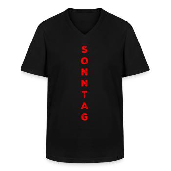 Sonntag - rot - Männer-T-Shirt mit V-Ausschnitt - Schwarz - Vorne - AI Model Male 178 dark (178cm)