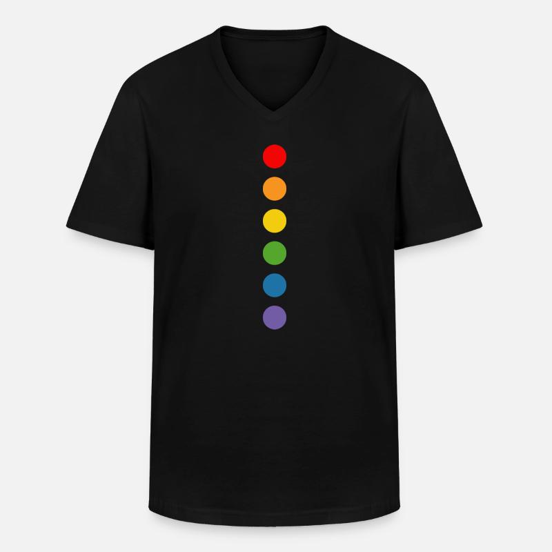 Regenbogen rounds - Männer-T-Shirt mit V-Ausschnitt - Schwarz