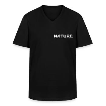 NATURE - T-shirt col V Homme - noir - Devant - AI Model Male 178 dark (178cm)