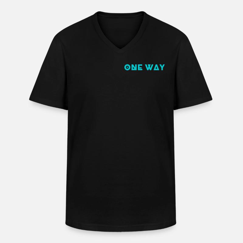 One Way - Männer-T-Shirt mit V-Ausschnitt - Schwarz