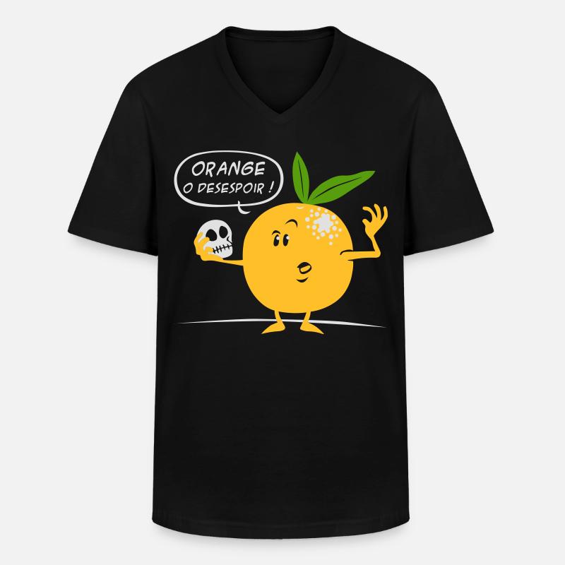 Orange o Verzweiflung - Männer-T-Shirt mit V-Ausschnitt - Schwarz