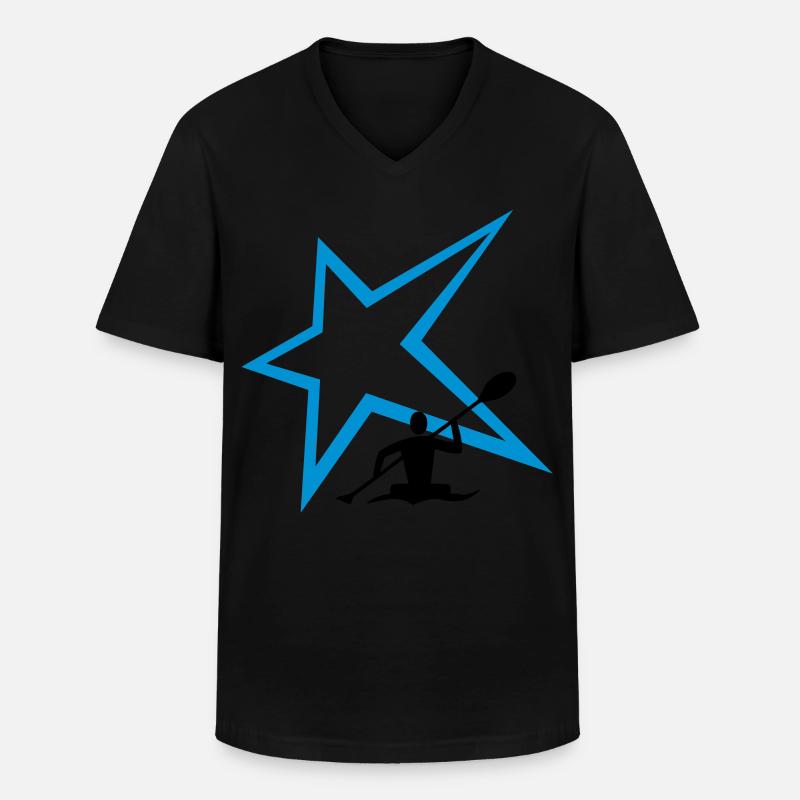 Kanu Stern - Männer-T-Shirt mit V-Ausschnitt - Schwarz