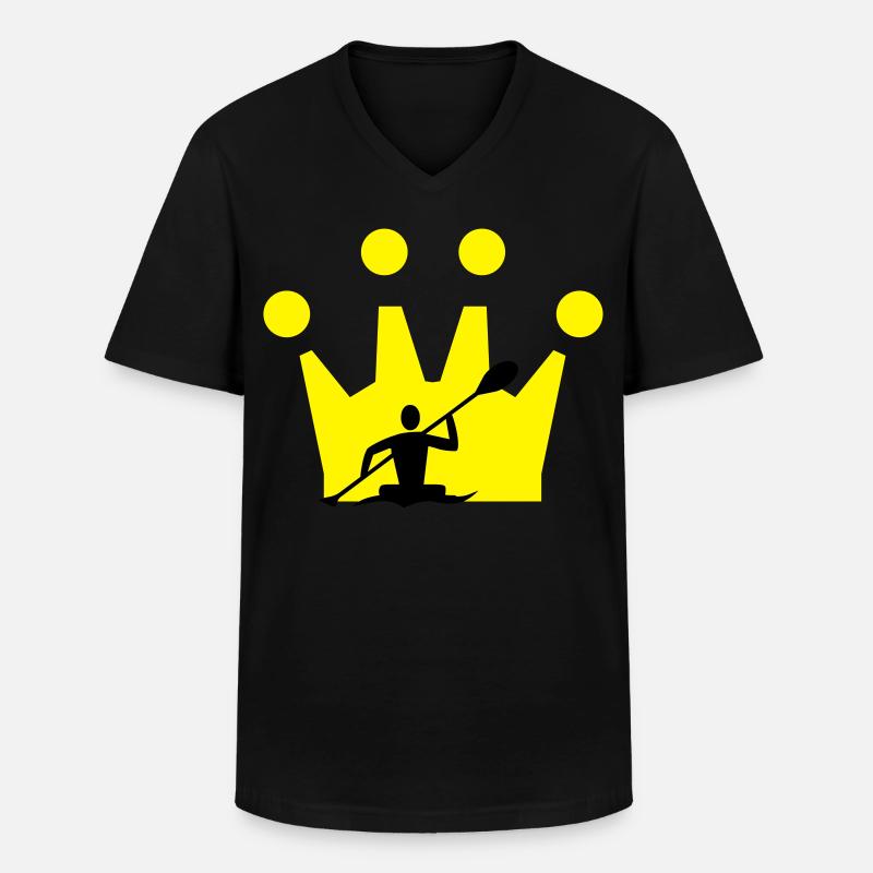 Kanu Krone - Männer-T-Shirt mit V-Ausschnitt - Schwarz