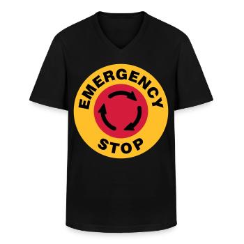 Notfall Stop - Männer-T-Shirt mit V-Ausschnitt - Schwarz - Vorne - AI Model Male 178 dark (178cm)