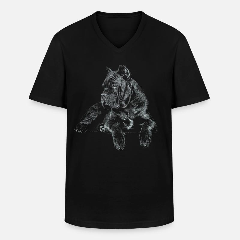 Cane Corso Italiano - Männer-T-Shirt mit V-Ausschnitt - Schwarz