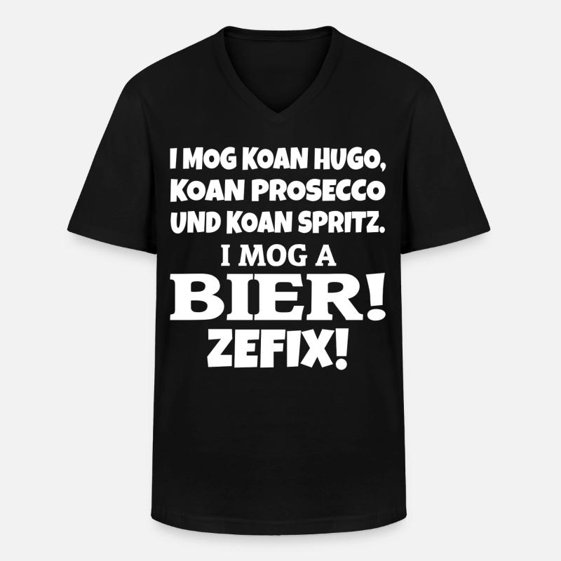 I mog a Bier - Männer-T-Shirt mit V-Ausschnitt - Schwarz