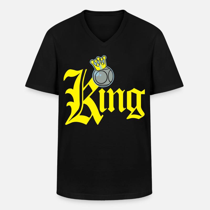 König Petanque Tippfehler - Männer-T-Shirt mit V-Ausschnitt - Schwarz
