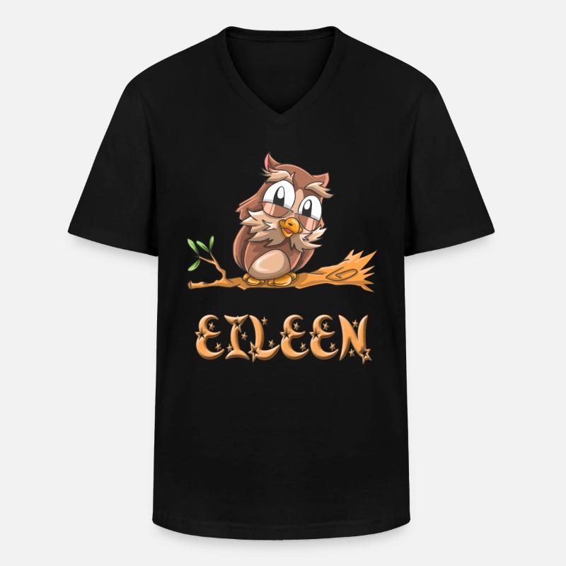 Eule Eileen - Männer-T-Shirt mit V-Ausschnitt - Schwarz