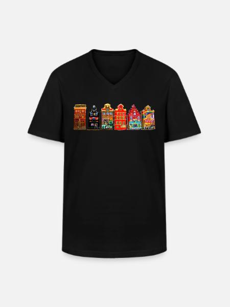hot spot Amsterdam - Männer-T-Shirt mit V-Ausschnitt - Schwarz