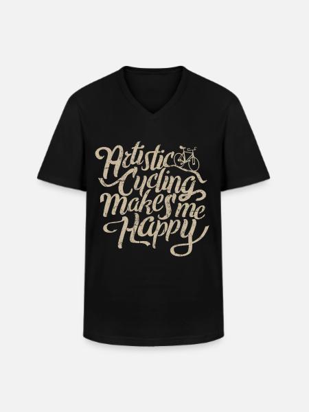 Kunstrad, Kunstradfahren, Makes Me Happy - Männer-T-Shirt mit V-Ausschnitt - Schwarz