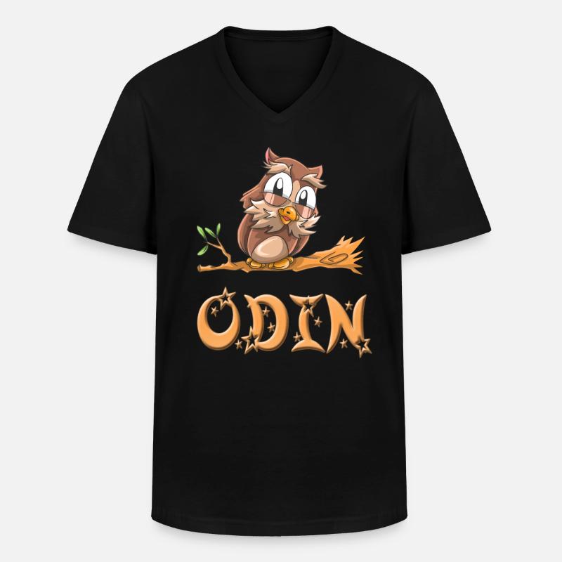 Gufo Odino - Maglietta da uomo classica con scollo a V - nero