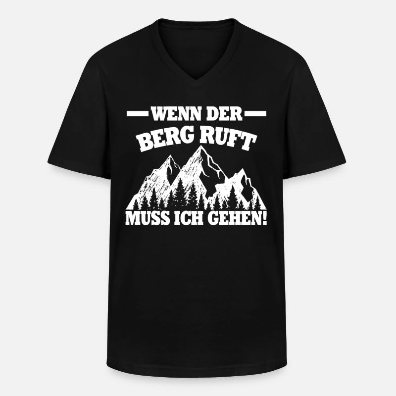 WENN DER BERG RUFT - Männer-T-Shirt mit V-Ausschnitt - Schwarz