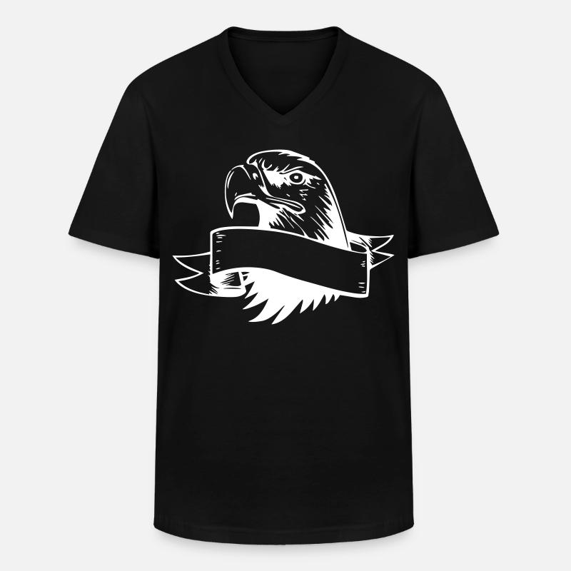 Adlerkopf - Männer-T-Shirt mit V-Ausschnitt - Schwarz