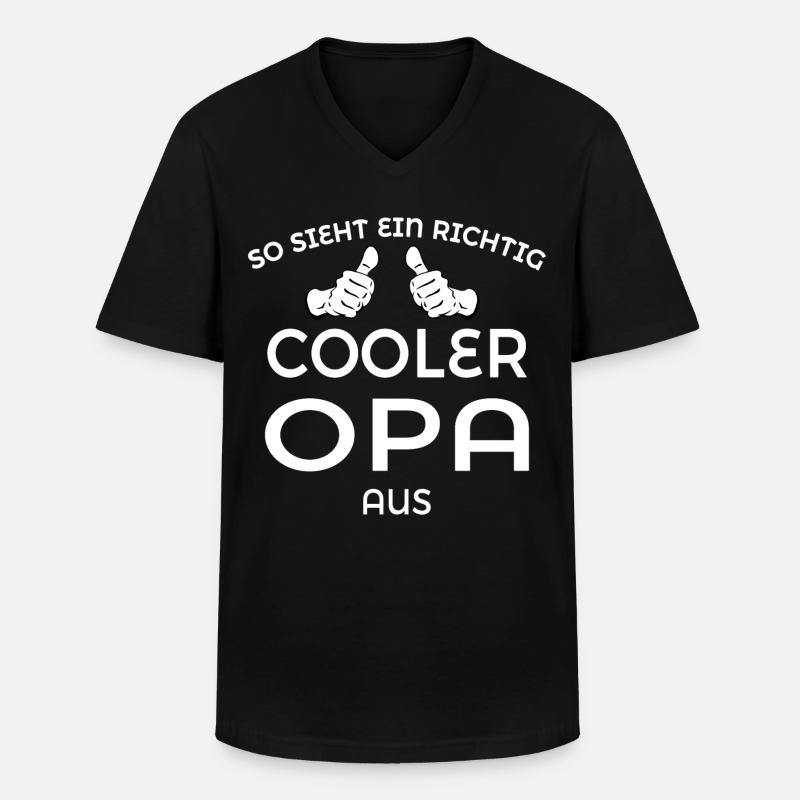 Cooler Opa - Männer-T-Shirt mit V-Ausschnitt - Schwarz