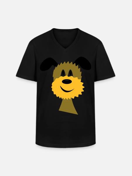 chien - T-shirt col V Homme - noir