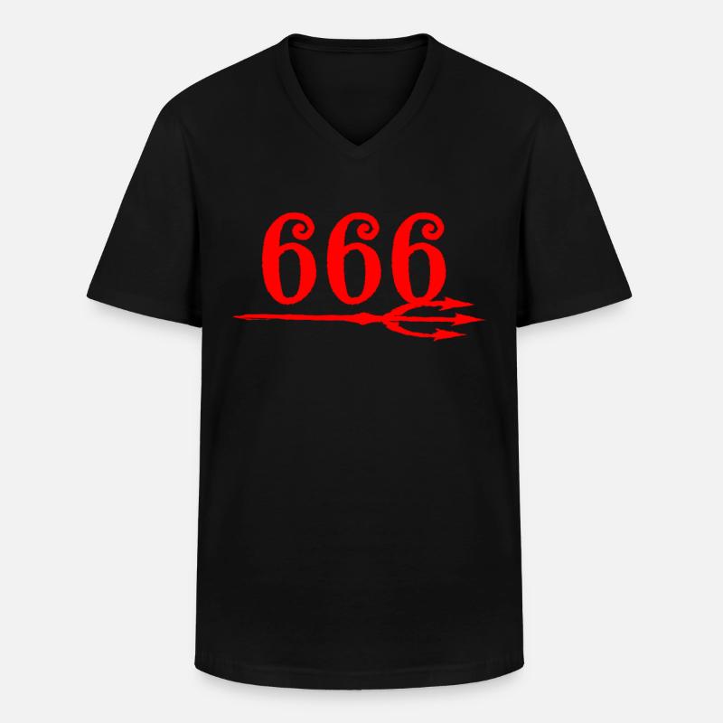 666 Devils Trident - Männer-T-Shirt mit V-Ausschnitt - Schwarz