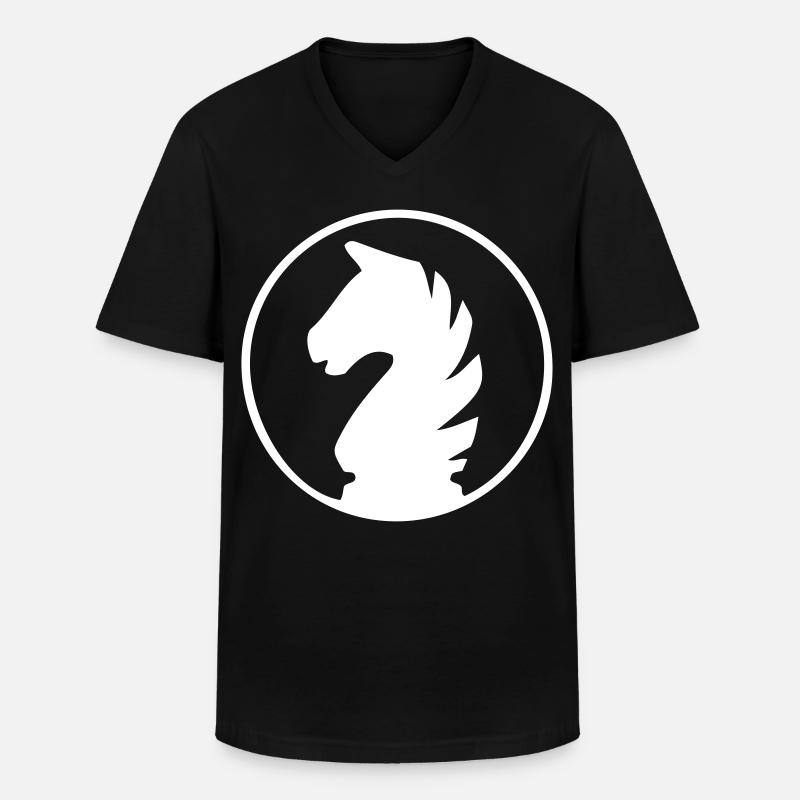 Schach - Pferd - Männer-T-Shirt mit V-Ausschnitt - Schwarz