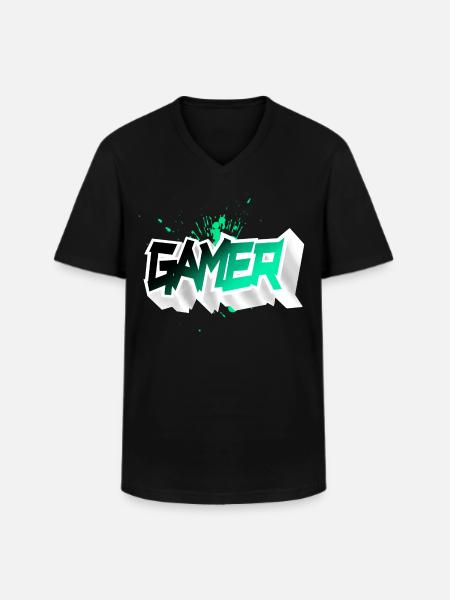 Gamer - Men's V-Neck T-Shirt - black