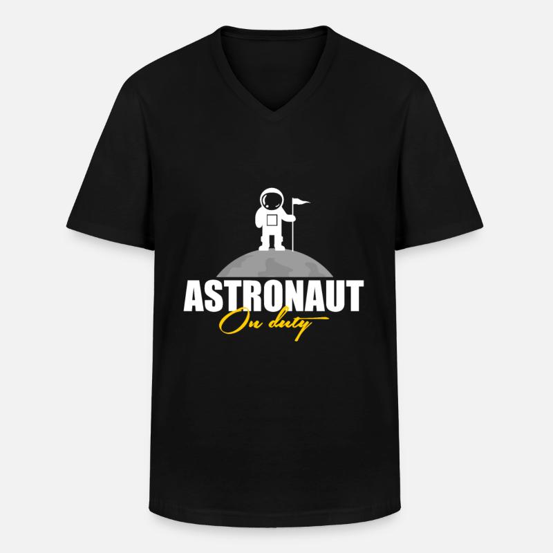 Astronaut im Einsatz Geschenk - Männer-T-Shirt mit V-Ausschnitt - Schwarz