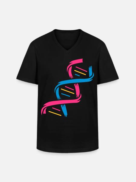 La structure d'une molécule d'ADN - T-shirt col V Homme - noir