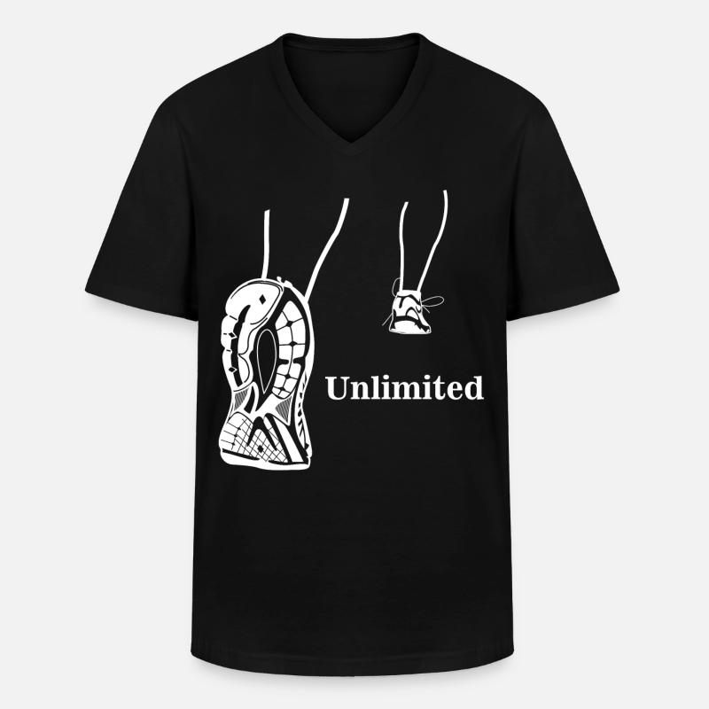 Illimité - conception en cours d'exécution - T-shirt col V Homme - noir