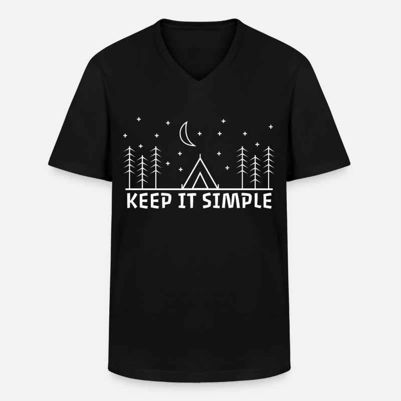 Keep It Simple - Männer-T-Shirt mit V-Ausschnitt - Schwarz