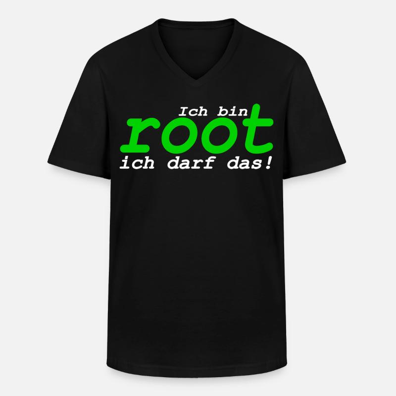 Ich bin root ich darf das - Männer-T-Shirt mit V-Ausschnitt - Schwarz