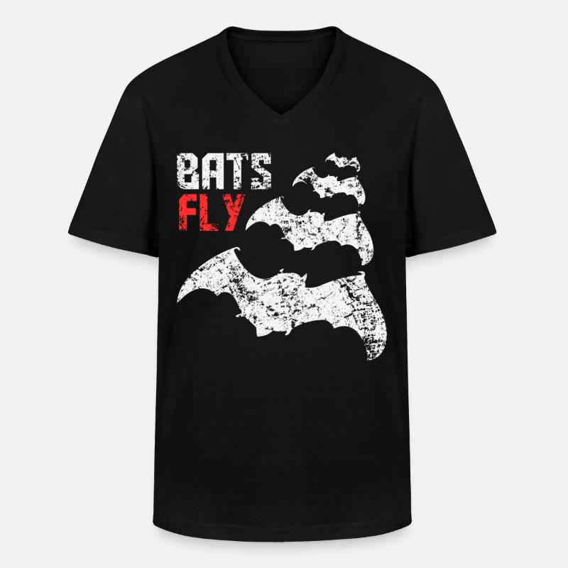 Bats Fly - Männer-T-Shirt mit V-Ausschnitt - Schwarz