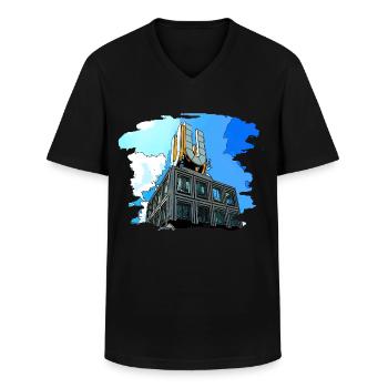 Dortmund U Turm Stadt - Männer-T-Shirt mit V-Ausschnitt - Schwarz - Vorne - AI Model Male 178 dark (178cm)