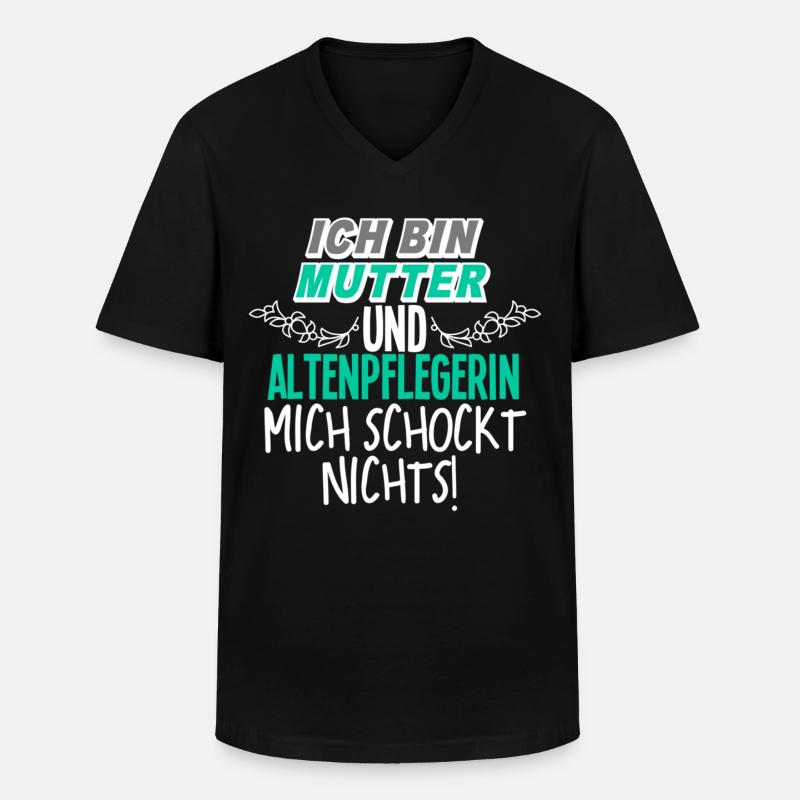 Mutter Altenpflegerin - Männer-T-Shirt mit V-Ausschnitt - Schwarz
