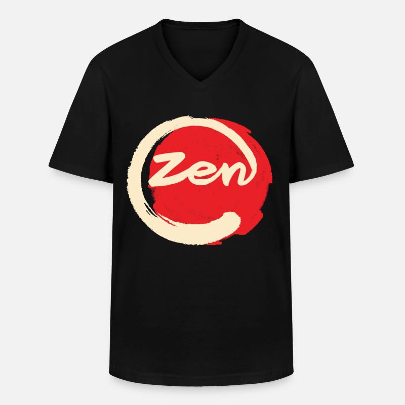 Zen - Männer-T-Shirt mit V-Ausschnitt - Schwarz