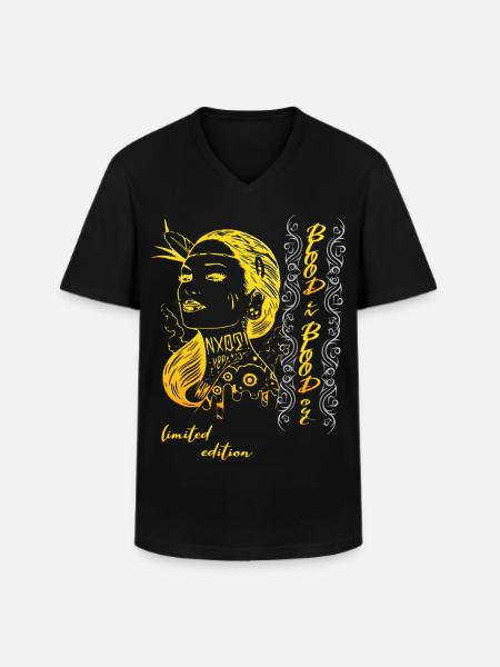 Indianer Frau - Männer-T-Shirt mit V-Ausschnitt - Schwarz