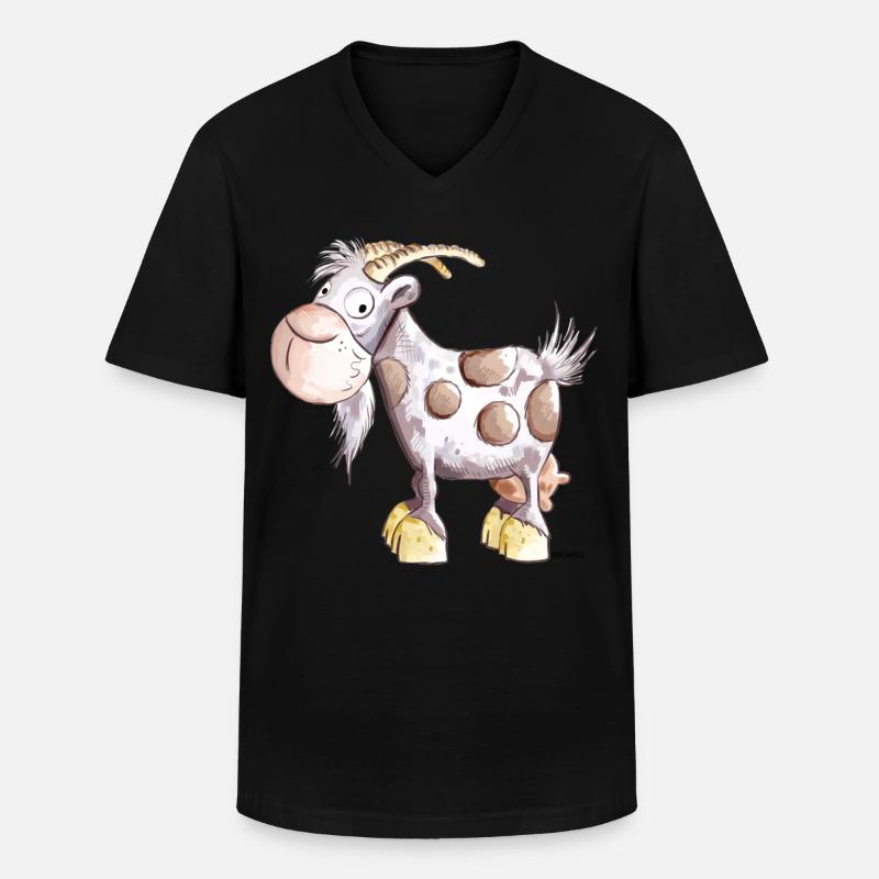 Die Ziege ist da  - Männer-T-Shirt mit V-Ausschnitt - Schwarz