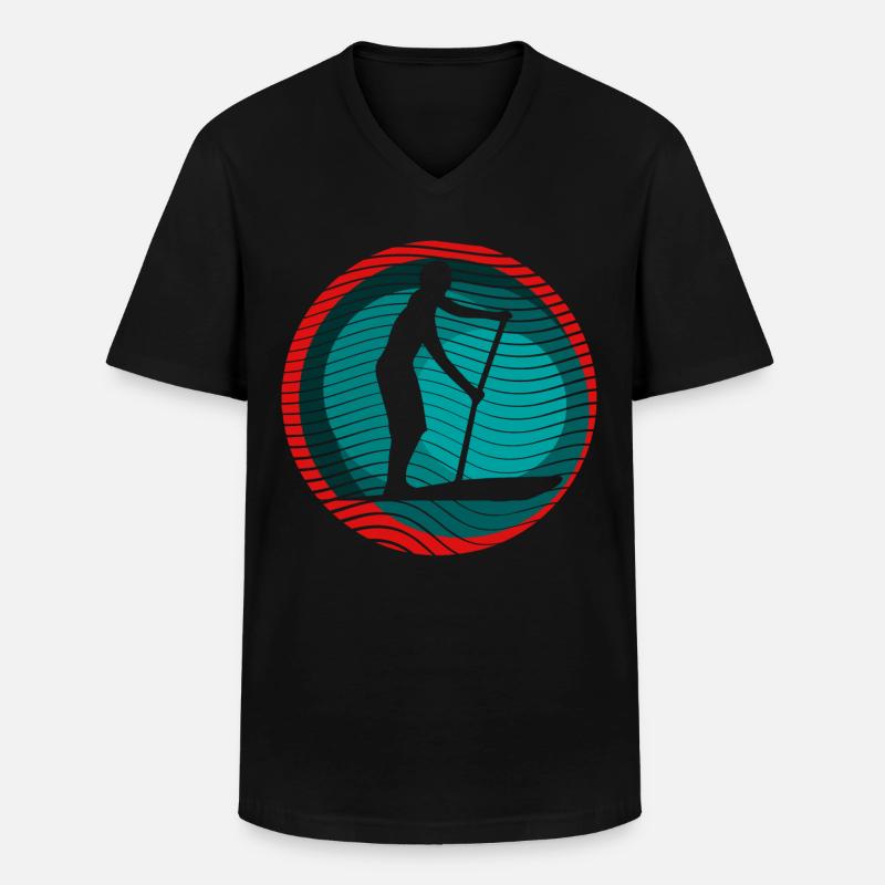 SUP Surfer - Männer-T-Shirt mit V-Ausschnitt - Schwarz