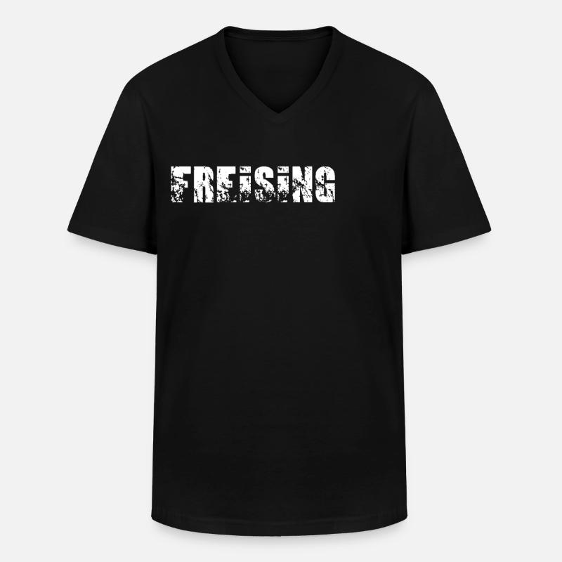 Freising - Männer-T-Shirt mit V-Ausschnitt - Schwarz