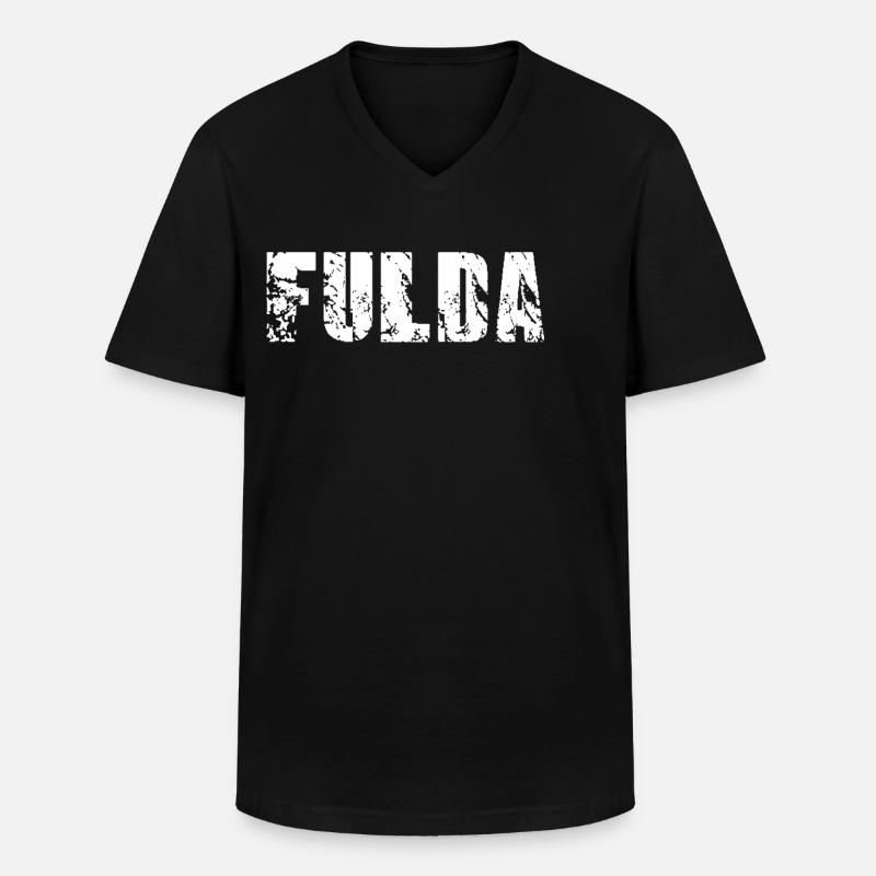 Fulda - Männer-T-Shirt mit V-Ausschnitt - Schwarz