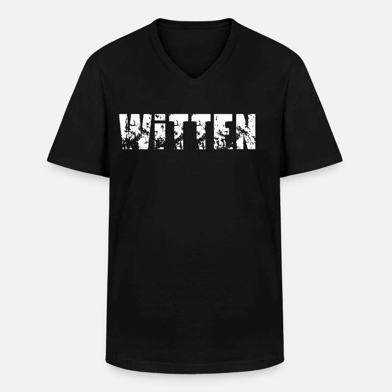 Witten - Männer-T-Shirt mit V-Ausschnitt - Schwarz