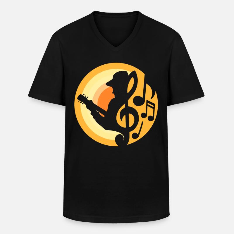 Gitarren-Spieler - Männer-T-Shirt mit V-Ausschnitt - Schwarz
