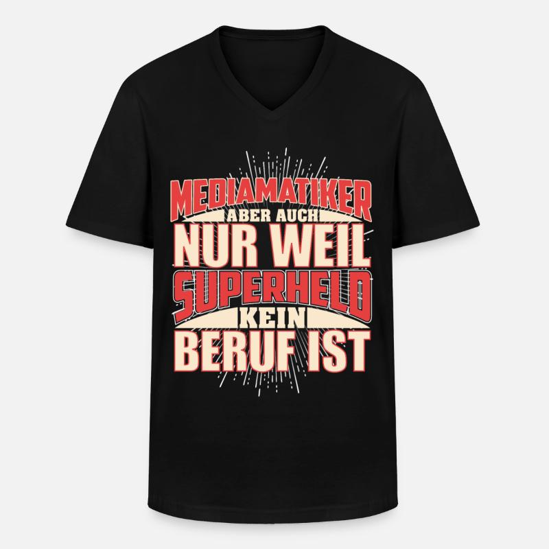 Mediamatiker Superheld - Männer-T-Shirt mit V-Ausschnitt - Schwarz