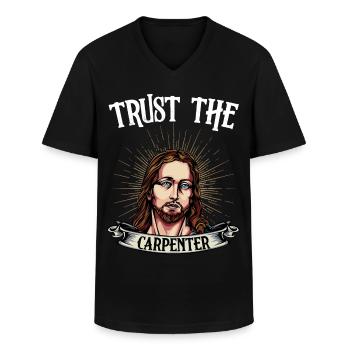 Trust the carpenter - Men's V-Neck T-Shirt - black - Front - AI Model Male 178 dark (178cm)