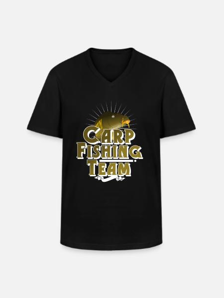 Carp fishing angler fishing - Men's V-Neck T-Shirt - black