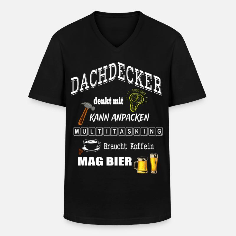 Dachdecker - Männer-T-Shirt mit V-Ausschnitt - Schwarz