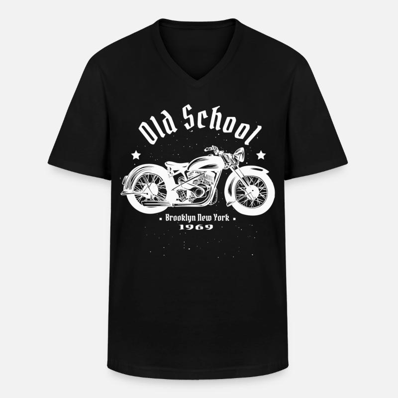 Biker - Männer-T-Shirt mit V-Ausschnitt - Schwarz