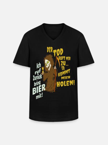 Funny grim reaper - Men's V-Neck T-Shirt - black